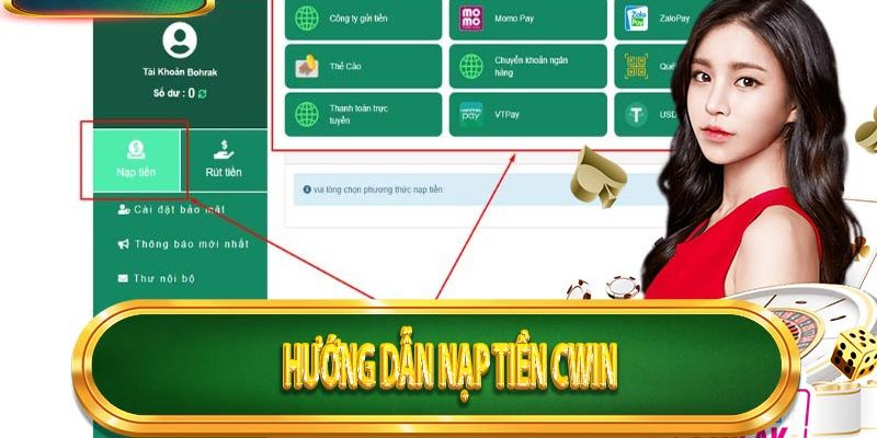 Hướng dẫn nạp tiền cwin